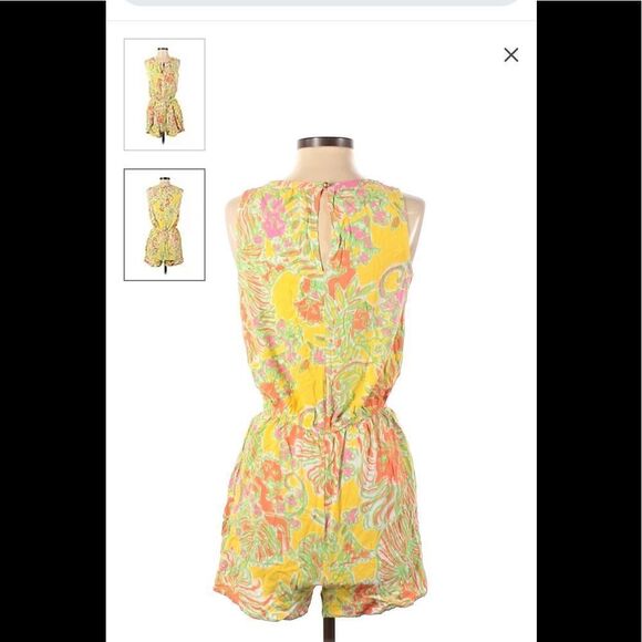 Lilly Pulitzer For Target “Happy Place" Challis Floral Shorts Romper Size XS - Picture 3 of 5